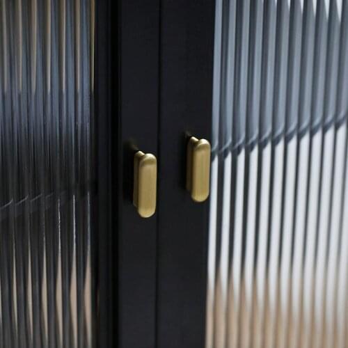 Solid Brass Modern Nordic Minimalist Wardrobe Kitchen Cupboard Cabinet Door Handles and Knobs Drawer Pulls Furniture Hardware