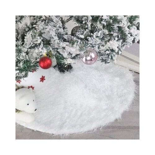 46-90cm Christmas Tree Skirt Base Faux Fur Carpet Christmas Decorations Mat Cover Home Party New Year Decor Navidad