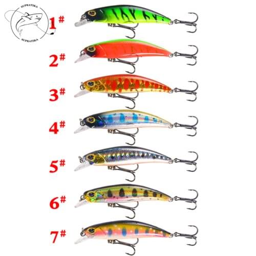 7pcs/set 7CM/4G Minnow Tackle Bionic Bait Outdoor Artificial Slow Sinking Plastic Hard Bait With Sharp Treble Hook 3D Eyes