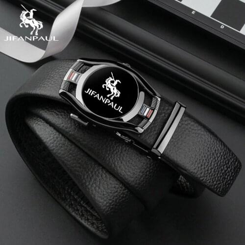 JIFANPAUL new men belt Genuine leather automatic buckle high quality belts for men Luxury brand fashion business belt mens