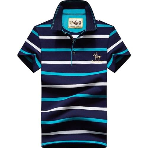 Summer cotton polo shirt men Business Casual mans Short sleeve Polo shirts embroidery branded mens tops stripe polo male