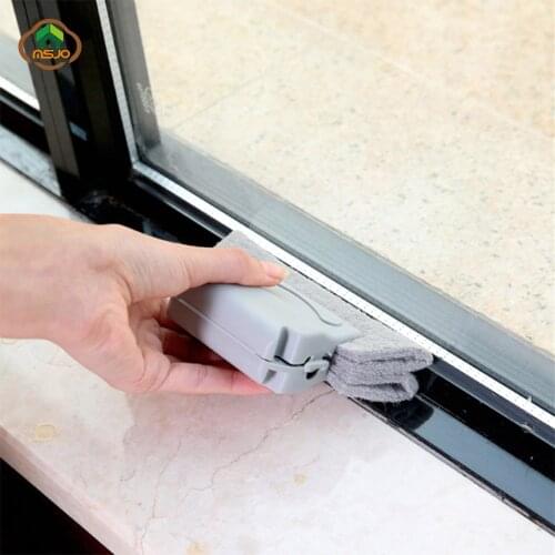 MSJO Window Cleaner Sponge Wiper Door Gap Venetian Blind Cleaner Hand Microfiber Window Washer Brush For Cleaning Blinds Grooves