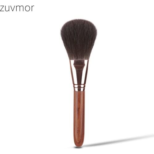 Shoushoulang Professional Handmade Make Up Brush Z01 Flat Round Large Face Powder Brush Soft Blue Squirrel Hair Makeup Brushes