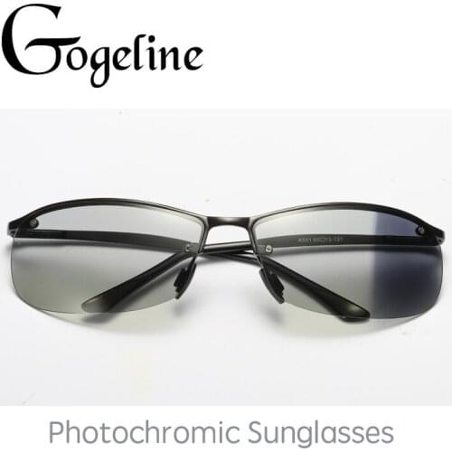 Photochromic Sunglasses Men women TAC Polarized driving Chameleon Glasses Male Discoloration fashion rimless square sunglasses