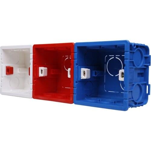 KEKA Universal junction box cassette adjustable mounting internal box for type 86 switch and socket white red blue junction box