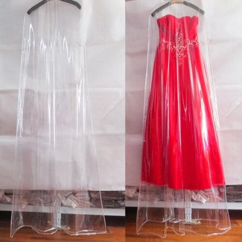 Thickened PVC Hanging Wedding Dresses Garment Dust Cover Bag Pocket Long Clothes Protector Dustproof Covers for Home Bridal Shop