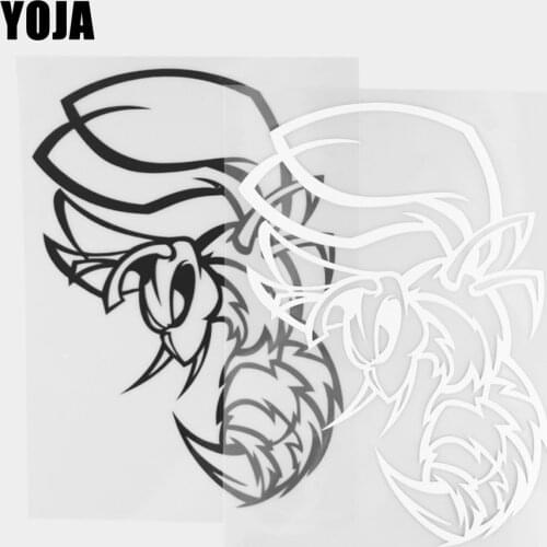 YOJA 12.4×17.2CM Angry Wasp Pattern Cartoon Animals Vinyl Decal Car Stickers Black/Silver 19C-0349