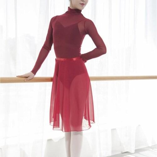 Adult Modern Dance Costume Ballroom Tango Chacha Belly Stage Practice Skirts Multicolor Chiffon One Piece Skirt