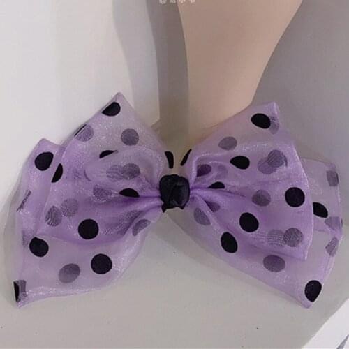 2021 Sweet Polka Dot Mesh Bow Barrette For Woman Girls Hairpin Spring Clip Retro Chiffon Hairgrips Hair Accessories Headwear