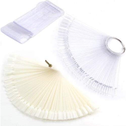 1Set False Nail Tips Transparent Nails Manicure Tips Artificial Fingernails Display Practice Fake Nails Acrylic UV Gel Polish