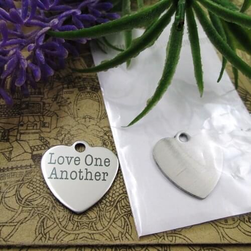 20pcs--"Love One Another"stainless steel charms 5 styles for choosing DIY Charms for necklace bracelets