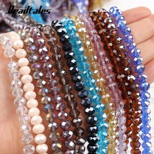 Beadtales 6x8mm Natural Stone Beads Multicolor Faceted Crystal Loose Stone Beads For Jewelry DIY Making Bracelet Accessories