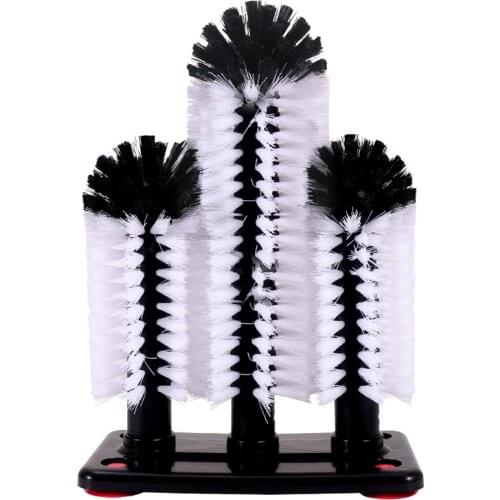 3pcs/set Manual Brush Glass Washer Dish Plate Glass Mug Cup Drinkware Washer Kitchen Bar/Pub Drinkware Cleaner/Cleaning Tool
