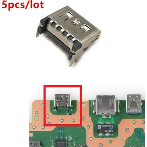 5pcs HDMI-Compatible Port Socket Replacement Jack Connector for Sony Playstation 5 PS5 Controller Motherboard Repair With Code