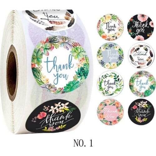 8design wreath pattern tag thank you sticker packing sealing label