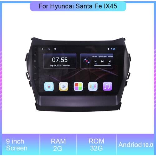 9'' 2G+32G Andriod 8.1 Car Radio DVD Player For Hyundai Santa Fe IX45 Stereo GPS Navigation Multimedia Player