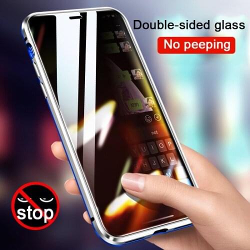 Anti-Peeping Magnetic Double-Sided Glass Case For IPhone 11 12 Pro XS XR X SE Max Shell For iphone 7 8 6 6S Plus Privacy Case