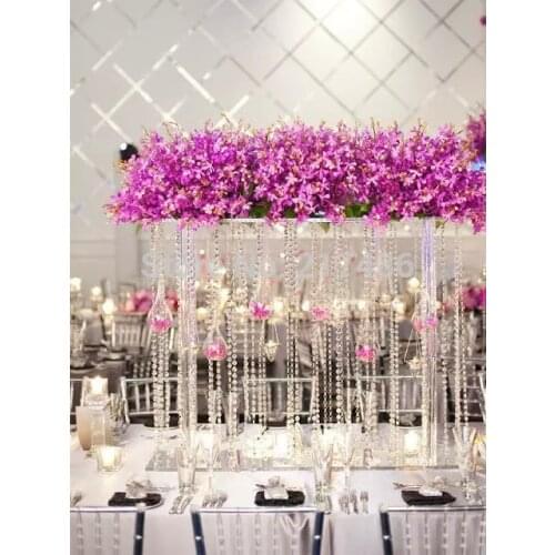 Free shipping wholesale elegant new design fashion Crystal tall flower stand/flower vase for wedding table centerpiece 10pcs/Lot