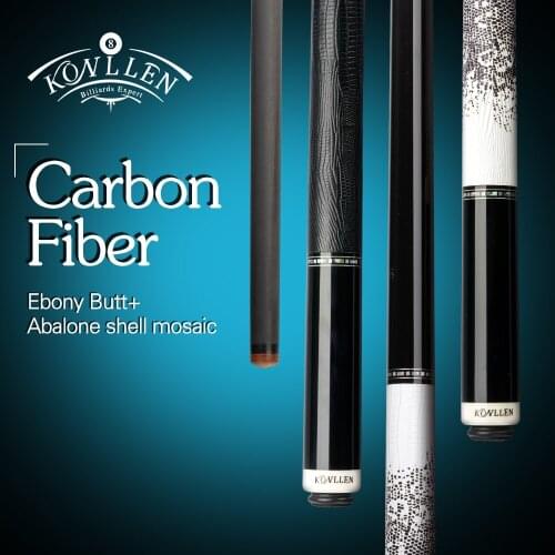 KONLLEN Billiard Real Inlay Carbon Fiber Pool Cue Stick Carbon Energy Technology Leather Grip Billiards Cue Stick Kit