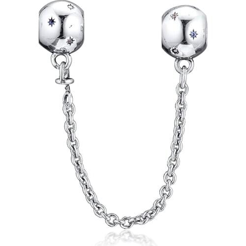 Beads For Jewelry Making Fantasyland Castle Safety Chain Fits Sterling Silver Charms Bracelet & Bangle Fashion Female DIY Beads