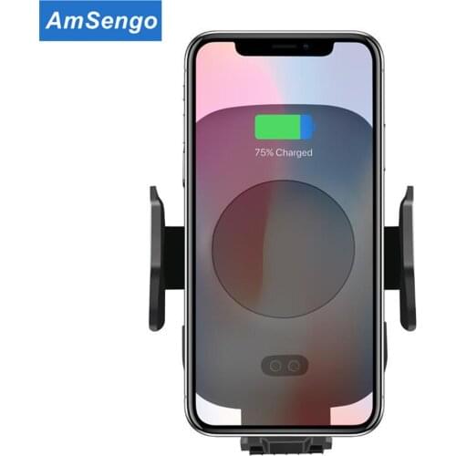 QI Fast Wireless Car Charger 10W Automatic Infrared Induction Air Vent Car Phone Holder For iPhone XR XS Samsung S9 Fast Charge