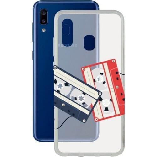 Mobile cover Samsung Galaxy A20 KSIX Flex Cassettes TPU Transparent