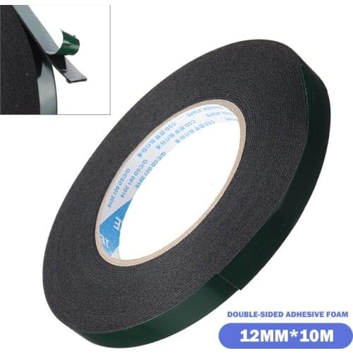 Black Super Strong Sticky Waterproof Adhesive Double Sided Foam Tape 10M For Garage Workshop And Home