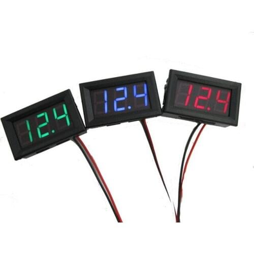 By dhl 500pcs high quality 0.56inch LCD DC 3-30V LED Panel Digital Voltmeter with three-wire Electrical Instruments Voltage
