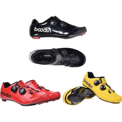 Road Cycling Shoes Lock Pedal Bike Shoes Cleated Bicycle Ciclismo Shoes - Double Quick Lace Buckles
