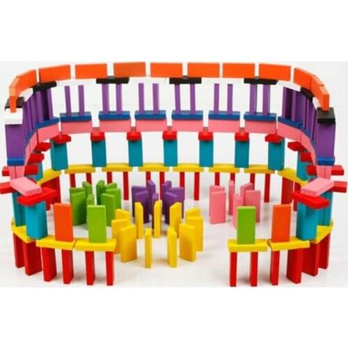 Hot Sale 120 Pcs Lot Board Game For Kids Gift Wooden Domino Set Painting Children Toys Wooden Toys Dominos