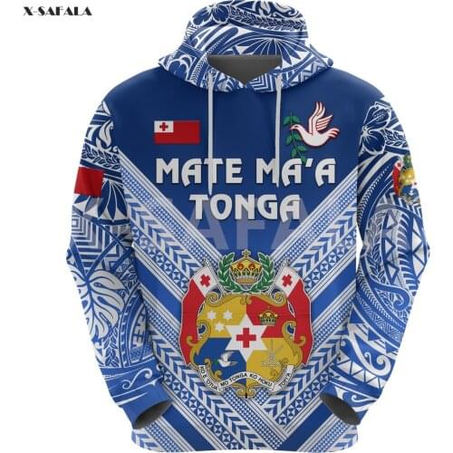 Tonga Rugby Hawaii Tattoo 3D Over Printed Hoodie Man Women A11 Harajuku Outwear Zipper Pullover Sweatshirt Casual Unisex
