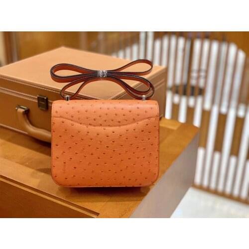 Classic luxury designer handbags woman flap messenger bags import real Ostrich leather Europe brand top high quality handmade