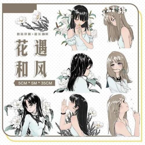 Fashion Little Sister Special Oil Washi Tapes Bullet Journal Masking Tape Adhesive Tape DIY Scrapbooking Washi Stickers