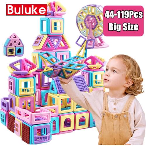 Big size Magnetic Blocks DIY Building Single Bricks Designer Accessory Construct Magnet Model Educational Toys For Children Kids