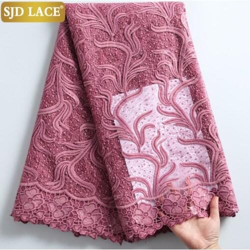 SJD LACE Onion Tissue Laces African Lace Fabric With Sequins French Mesh Lace Fabric Embroidery Net Laces For Wedding Sew A2270