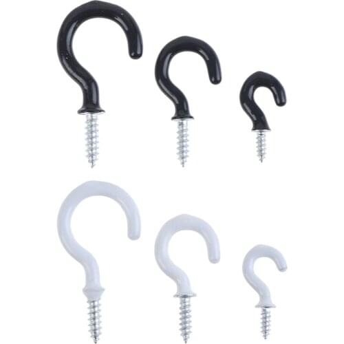 10/20Pcs Mug Shouldered Hanger Cup Hooks Heavy Duty Screw-In Ceiling Hooks Black/White/Gold