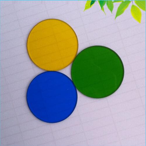 Microscope Filters Blue Green Yellow 3 Pieces Set Filters 32mm for Biological Microscope