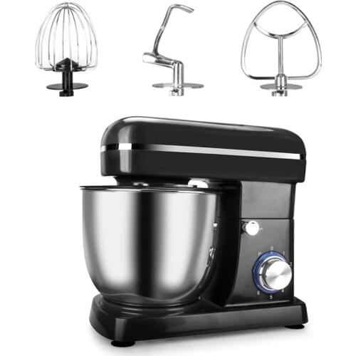 1500W 5L Stainless Steel Bowl 6-Speed Cream Egg Whisk Blender Cake Dough Mixer Bread Maker Machine Kitchen Stand Mixer