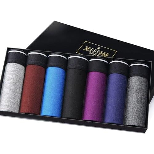 7PCS/Lot Men Panties Shorts Underwear Boxer Shorts Mens Sexy Underwear High Quality Male underwear Pouch 2021 Hot Mens Boxers