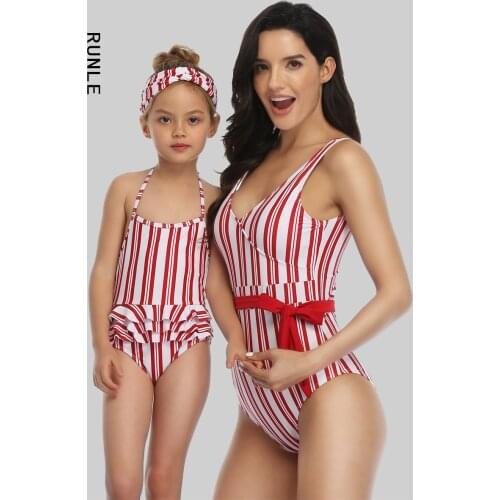 2021 New Family Matching Clothes Mother Daughter Swimwear Family Look Bathing Suit Mom And Daughter Swimsuits Mom And Me Bikini