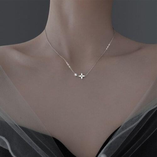 New Necklace Clavicle Chains Necklace Four Mang Star Lucky Necklaces for Women Jewelry Accessories Wholesale Collares