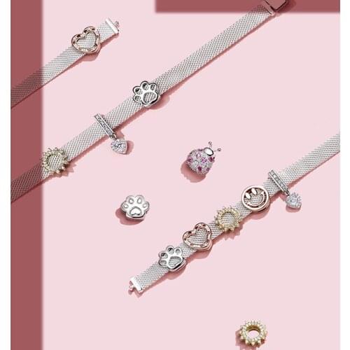 New genuine 925 sterling silver bee ladybug pendant beads fit original bangle reflexions bracelet charm girl DIY jewelry