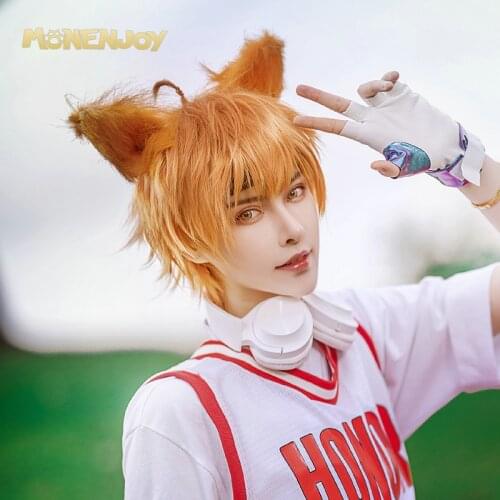 Monenjoy Honor of Kings Baili Xuance Cosplay Wig Epic Skin Schools Orange Cos Hair