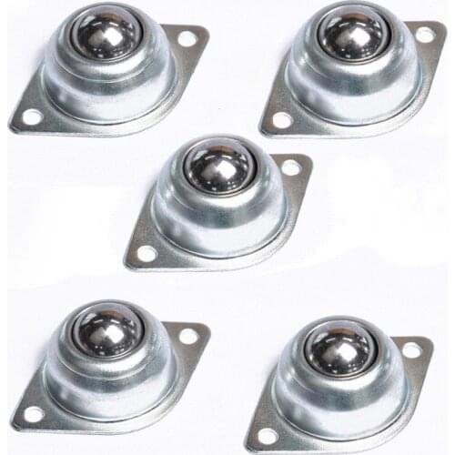 5PCS Carbon Steel Swivel Ball Transfer Bearing Caster Wheel Universal Eye Round Wheel for Machinery Trolleys Furniture Hardware