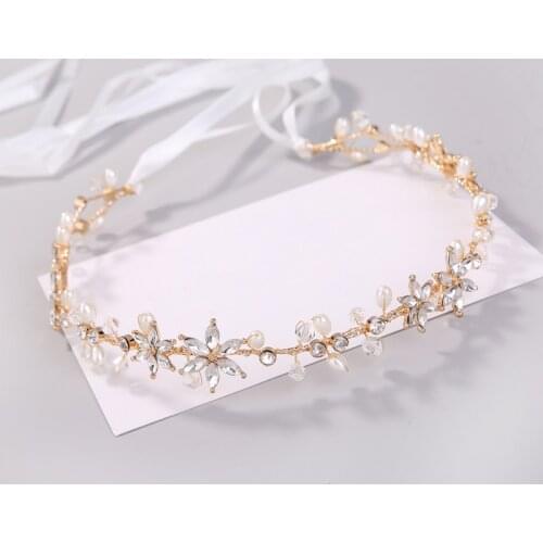 Wedding Bridal Hair Accessories Crystal Rhinestone Headbands For Women Wedding Bride Hair Jewelry Flower Headband Hair Band
