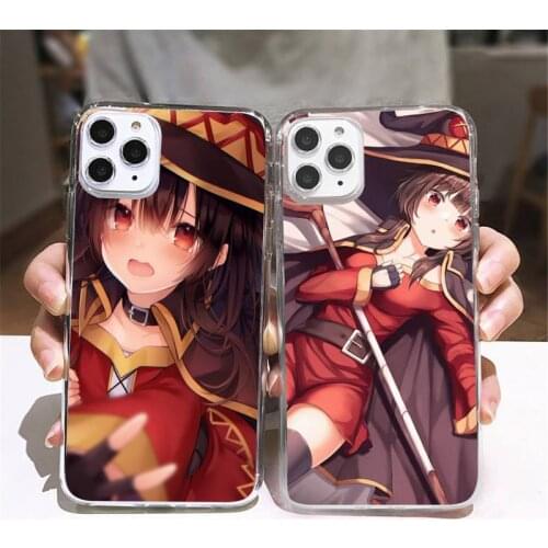 Konosuba Megumin Phone Case Transparent soft For iphone 5 5s 5c se 6 6s 7 8 11 12 plus mini x xs xr pro max