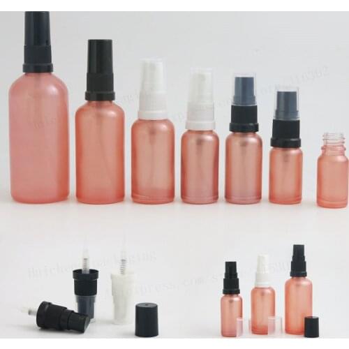 12 x Empty Travel 100ml 50ml 30ml 10ml pink glass essential oil bottle with fine mist sprayer 1oz Perfume Glass Containers