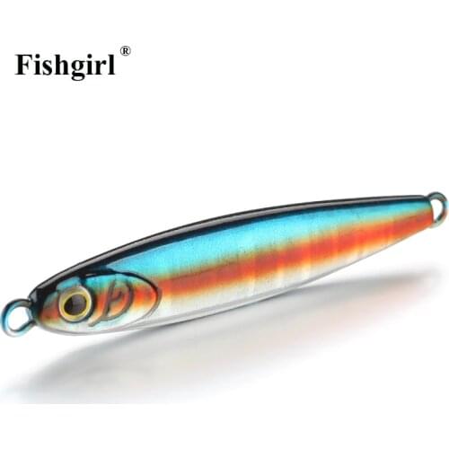 Fishgirl Metal Casting Jig 15g 20g Shore Drag Cast Jigging Spoon Zinc Fishing Lure Artificial Bait Tackle