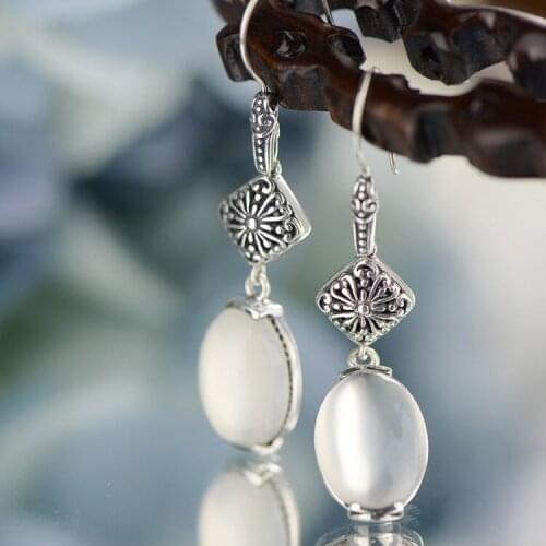 Earings Fashion Jewelry Sale Carnelian Insect 2018 New Products 925 Jewelry Natural Jade Pulp Earrings Carved Long Vintage Thai