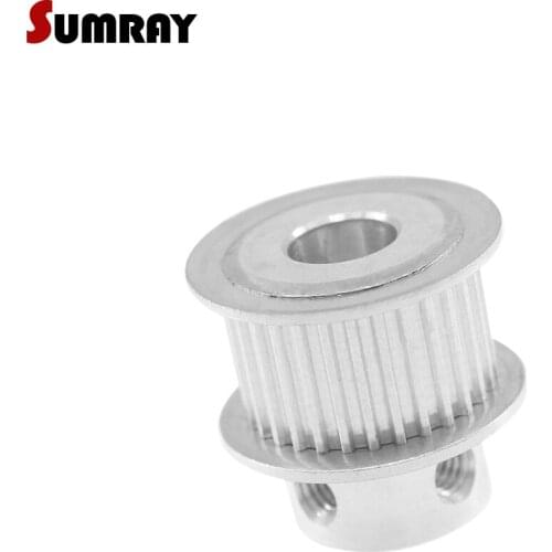 SUMRAY MXL 32T Timing Pulley 5/6/6.35/7/8/10/12mm Inner Bore Gear Belt Pulley 11mm Belt Width Aluminium Motor Pulley 2PCS